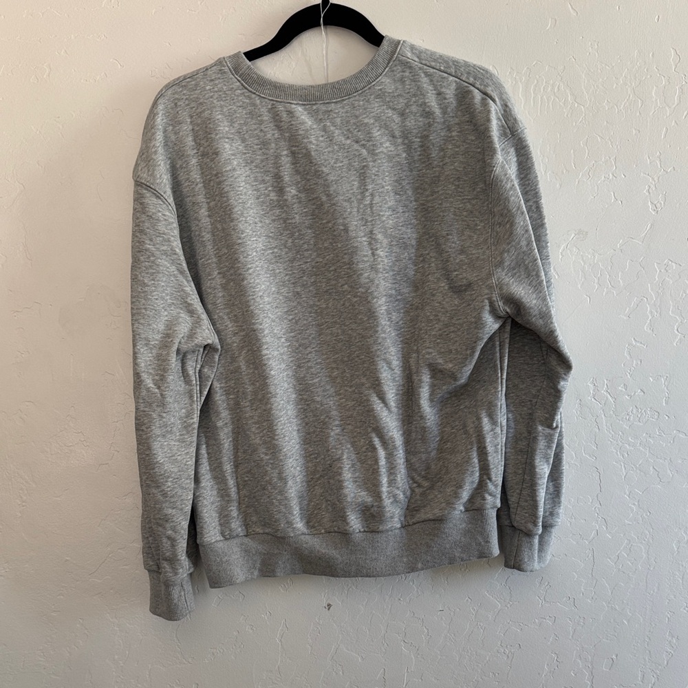 Gray Crewneck Sweater with Orange Logo - Picture 3 of 3